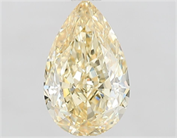 Picture of Lab Grown Diamond 1.56 Carats, Pear with  Cut, Fancy Intense Yellow Color, VVS2 Clarity and Certified by IGI