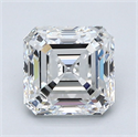 Diamante Natural 1.80 quilates, Asscher , Color F, claridad VVS2 y certificado GIA
