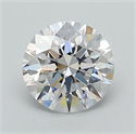 Lab Grown Diamond 1.06 Carats, Round with Ideal Cut, D Color, VVS1 Clarity and Certified by IGI