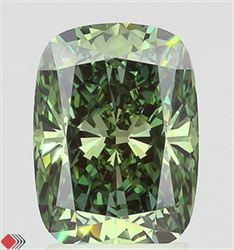 Picture of Lab Grown Diamond 2.58 Carats, CUSHION MODIFIED with  Cut, Fancy Vivid Green Color, VS1 Clarity and Certified by IGI