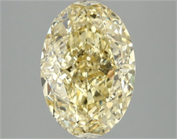 Picture of Lab Grown Diamond 3.10 Carats, Oval with  Cut, Fancy Vivid Yellow Color, VS1 Clarity and Certified by IGI