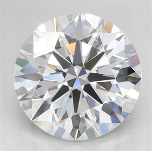 Picture of Lab Grown Diamond 2.08 Carats, Round with Ideal Cut, D Color, IF Clarity and Certified by IGI