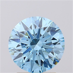 Picture of Lab Grown Diamond 2.03 Carats, Round with Ideal Cut, Fancy Vivid Blue Color, VVS2 Clarity and Certified by IGI