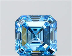 Picture of Lab Grown Diamond 1.50 Carats, Asscher with  Cut, Fancy Vivid Blue Color, VS1 Clarity and Certified by IGI