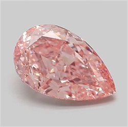 Picture of Lab Grown Diamond 3.15 Carats, Pear with  Cut, Fancy Vivid Pink Color, VS1 Clarity and Certified by IGI