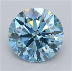 Picture of Lab Grown Diamond 2.51 Carats, Round with Excellent Cut, Fancy Vivid Blue Color, VVS1 Clarity and Certified by IGI