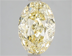 Picture of Lab Grown Diamond 3.08 Carats, Oval with  Cut, Fancy Intense Yellow Color, VS1 Clarity and Certified by IGI