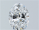 Natural Diamond 1.01 Carats, Oval with  Cut, D Color, SI2 Clarity and Certified by GIA