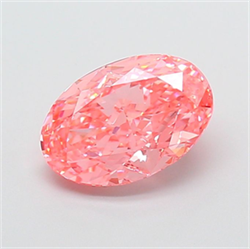 Picture of Lab Grown Diamond 2.08 Carats, Oval with  Cut, Fancy Vivid Pink Color, VVS2 Clarity and Certified by IGI