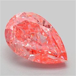 Picture of Lab Grown Diamond 4.77 Carats, Pear with  Cut, Fancy Vivid Pink Color, VVS2 Clarity and Certified by IGI