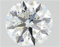 Natural Diamond 0.52 Carats, Round with Excellent Cut, H Color, VVS2 Clarity and Certified by GIA