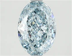 Picture of Lab Grown Diamond 1.63 Carats, Oval with  Cut, Fancy Vivid Blue Color, VVS2 Clarity and Certified by IGI