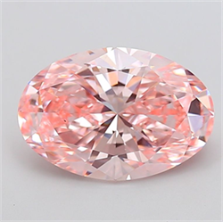 Picture of Lab Grown Diamond 5.04 Carats, Oval with  Cut, Fancy Intense Pink Color, VS2 Clarity and Certified by IGI