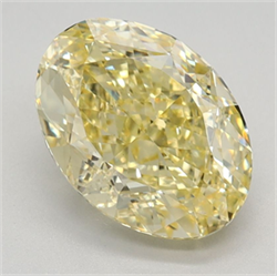Picture of Lab Grown Diamond 2.25 Carats, Oval with  Cut, Fancy Intense Yellow Color, VS1 Clarity and Certified by IGI