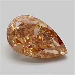 Picture of Lab Grown Diamond 2.17 Carats, Pear with  Cut, Fancy Light Brown Color, VVS2 Clarity and Certified by IGI