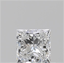 Natural Diamond 0.50 Carats, Princess with  Cut, F Color, VVS2 Clarity and Certified by GIA