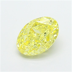 Picture of Lab Grown Diamond 1.54 Carats, Oval with  Cut, Fancy Intense Yellow Color, VS1 Clarity and Certified by IGI