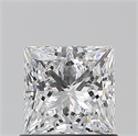 Natural Diamond 0.90 Carats, Princess with  Cut, D Color, SI1 Clarity and Certified by GIA