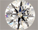 Natural Diamond 0.90 Carats, Round with Excellent Cut, H Color, VVS1 Clarity and Certified by HRD