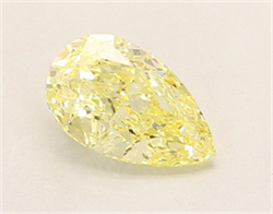 Picture of Lab Grown Diamond 1.27 Carats, Pear with  Cut, Fancy Yellow Color, VVS2 Clarity and Certified by IGI