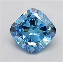 Picture of Lab Grown Diamond 2.37 Carats, CUSHION MODIFIED with  Cut, Fancy Vivid Blue Color, VS1 Clarity and Certified by IGI