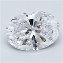 Natural Diamond 1.70 Carats, Oval with  Cut, D Color, VVS2 Clarity and Certified by GIA