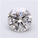 Lab Grown Diamond 1.27 Carats, Round with Ideal Cut, G Color, VVS2 Clarity and Certified by IGI