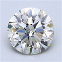 2.02 Carats, Round Diamond with  Cut, H Color, VS2 Clarity and Certified by EGL