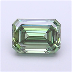 Picture of Lab Grown Diamond 2.04 Carats, Emerald with  Cut, Fancy Vivid Green Color, VS1 Clarity and Certified by IGI