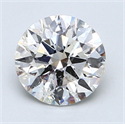 1.70 Carats, Round Diamond with Ideal Cut, F Color, SI2 Clarity and Certified by EGL