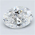 Natural Diamond 1.76 Carats, Oval with  Cut, D Color, VVS2 Clarity and Certified by GIA