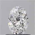 Natural Diamond 0.50 Carats, Oval with  Cut, D Color, VVS2 Clarity and Certified by GIA