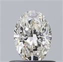 Natural Diamond 0.51 Carats, Oval with  Cut, H Color, VVS2 Clarity and Certified by GIA