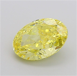 Picture of Lab Grown Diamond 2.36 Carats, Oval with  Cut, Fancy Intense Yellow Color, VVS2 Clarity and Certified by IGI
