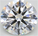 Lab Grown Diamond 2.05 Carats, Round with Excellent Cut, F Color, VVS2 Clarity and Certified by GIA