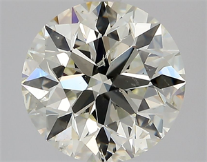Picture of Natural Diamond 1.70 Carats, Round with Excellent Cut, K Color, SI2 Clarity and Certified by HRD