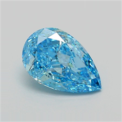 Picture of Lab Grown Diamond 2.13 Carats, Pear with  Cut, Fancy Vivid Blue Color, VVS2 Clarity and Certified by IGI