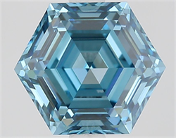 Picture of Lab Grown Diamond 2.57 Carats, HEXAGONAL with  Cut, Fancy Vivid Blue Color, VVS2 Clarity and Certified by IGI