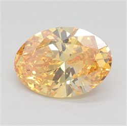 Picture of Lab Grown Diamond 1.53 Carats, Oval with  Cut, Fancy Vivid Yellow Color, VVS2 Clarity and Certified by IGI