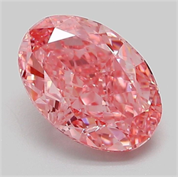 Picture of Lab Grown Diamond 2.10 Carats, Oval with  Cut, Fancy Vivid Pink Color, VVS2 Clarity and Certified by IGI