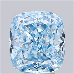 Picture of Lab Grown Diamond 3.04 Carats, CUSHION MODIFIED with  Cut, Fancy Vivid Blue Color, VS1 Clarity and Certified by IGI
