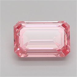 Picture of Lab Grown Diamond 2.00 Carats, Emerald with  Cut, Fancy Vivid Pink Color, VS2 Clarity and Certified by IGI