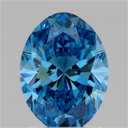 Picture of Lab Grown Diamond 1.68 Carats, Oval with  Cut, Fancy Vivid Blue Color, VVS2 Clarity and Certified by IGI