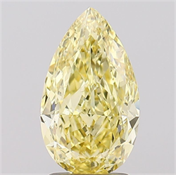 Picture of Lab Grown Diamond 2.39 Carats, Pear with  Cut, Fancy Intense Yellow Color, VS1 Clarity and Certified by IGI