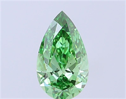 Picture of Lab Grown Diamond 1.30 Carats, Pear with  Cut, Fancy Vivid Green Color, VS2 Clarity and Certified by IGI
