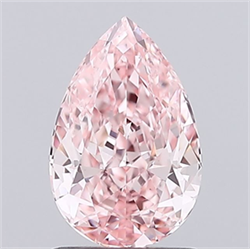 Picture of Lab Grown Diamond 1.36 Carats, Pear with  Cut, Fancy Vivid Pink Color, VS1 Clarity and Certified by IGI