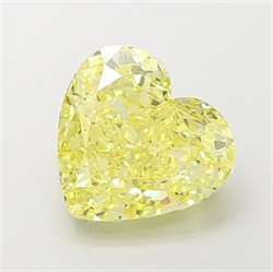 Picture of Lab Grown Diamond 6.10 Carats, Heart with  Cut, Fancy Intense Yellow Color, VS1 Clarity and Certified by IGI