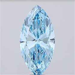 Picture of Lab Grown Diamond 10.04 Carats, Marquise with  Cut, Fancy Vivid Blue Color, VVS2 Clarity and Certified by IGI