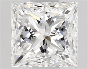 Picture of Natural Diamond 0.54 Carats, Princess with  Cut, E Color, VS1 Clarity and Certified by GIA