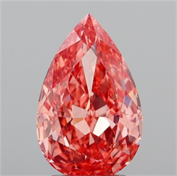 Picture of Lab Grown Diamond 3.09 Carats, Pear with  Cut, Fancy Vivid Pink Color, VS2 Clarity and Certified by IGI